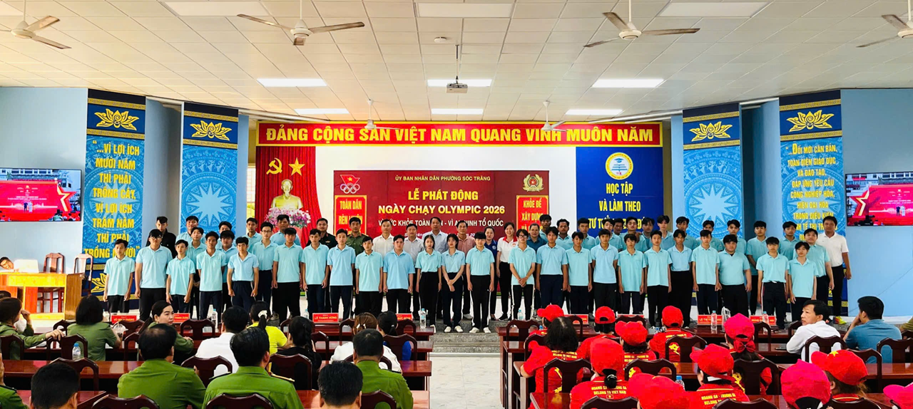 Lãnh đạo, Đoàn viên, thanh niên Trường Cao đẳng Nghề Sóc Trăng tham gia Ngày chạy Olympic - Vì sức khỏe toàn dân - Vì an ninh Tổ quốc năm 2026